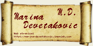 Marina Devetaković vizit kartica